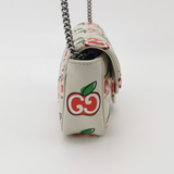 Gucci Marmont Super Mini Flap Leather Bag Valentine's Special Apple Logo