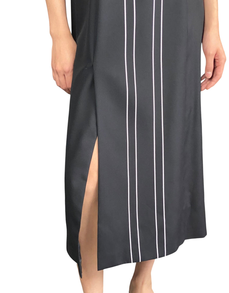 Prada Black Peony Print Maxi Dress - IT 44 / US 8
