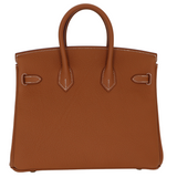 Hermes25cm Birkin Gold Togo Leather Brushed Gold Hardware
