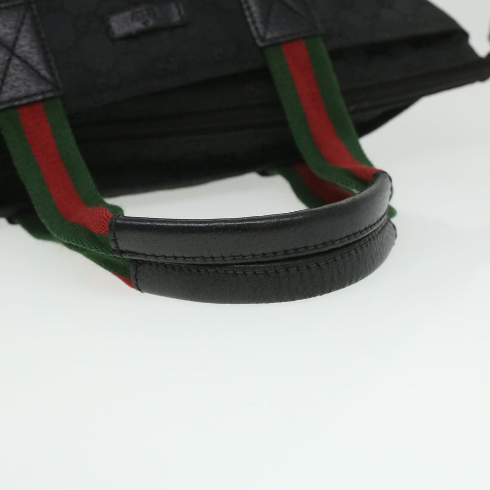 Gucci GG Canvas Web Sherry Line Shoulder Bag Black Red Green 131228 35433