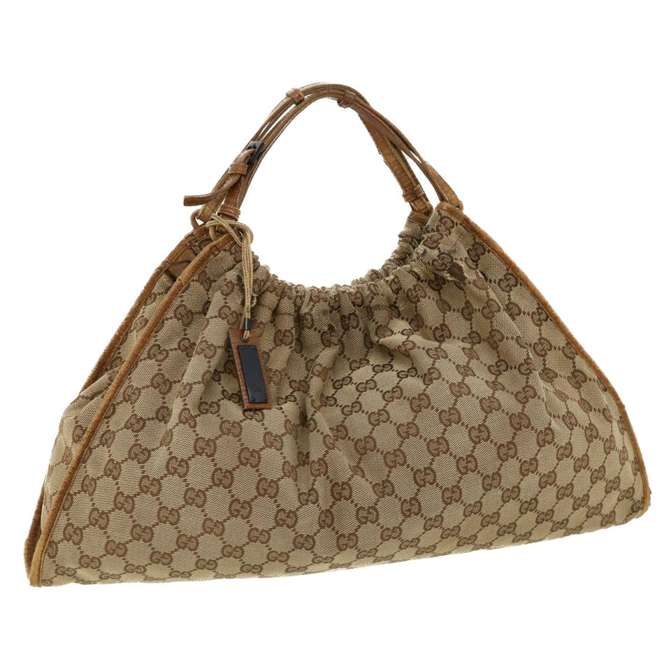 Gucci GG Canvas Hand Bag Beige 76554 35571