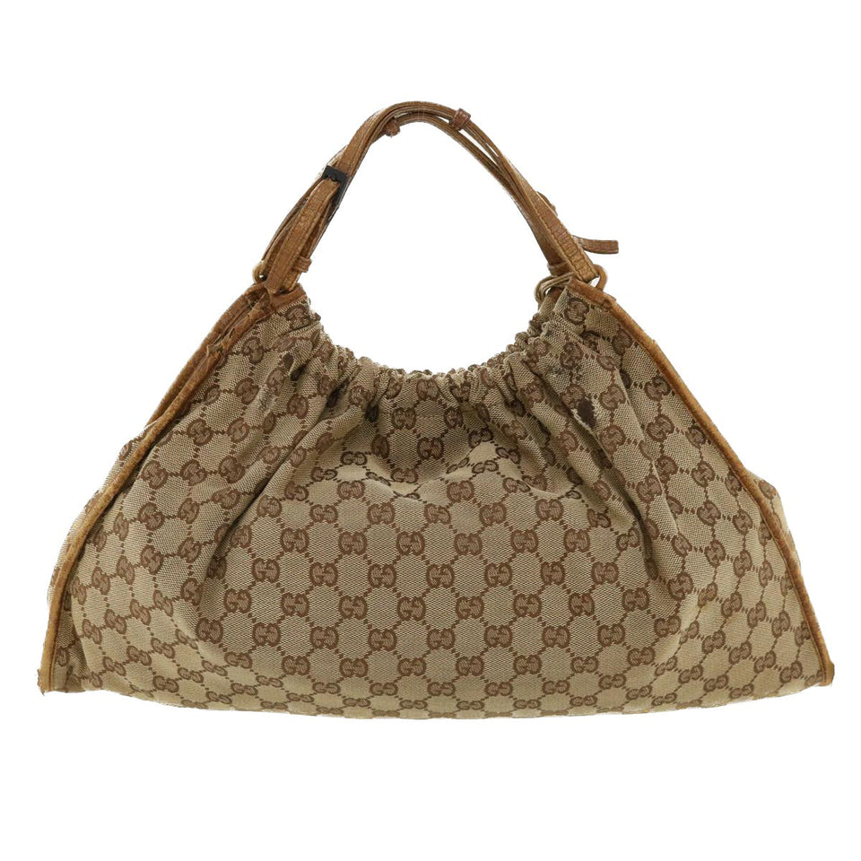 Gucci GG Canvas Hand Bag Beige 76554 35571