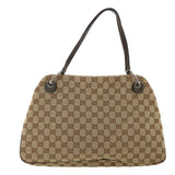Gucci GG Canvas Shoulder Bag Beige 121023 35573