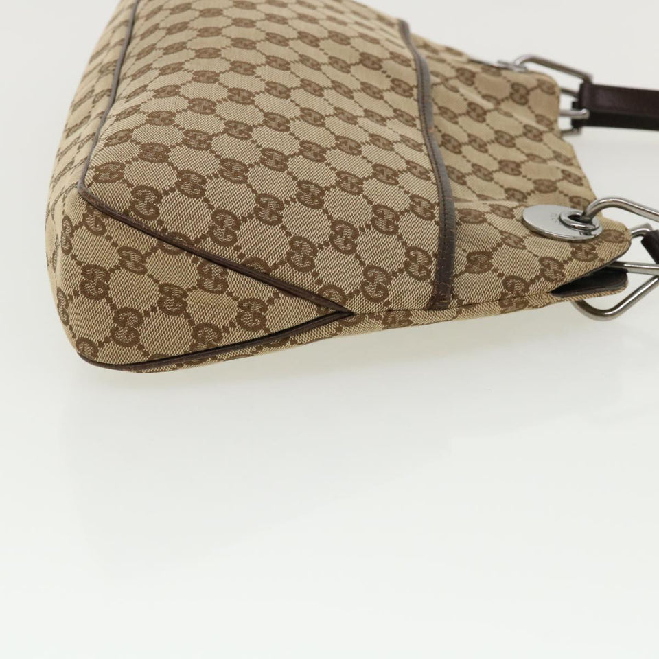 Gucci GG Canvas Shoulder Bag Beige 121023 35573