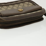 Gucci GG Canvas Shoulder Bag PVC Leather Beige Brown 35644