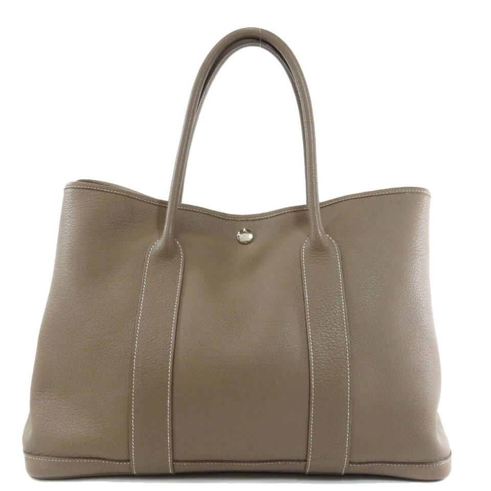 Hermes Garden Party PM Etoupe Tote Bag Leather
