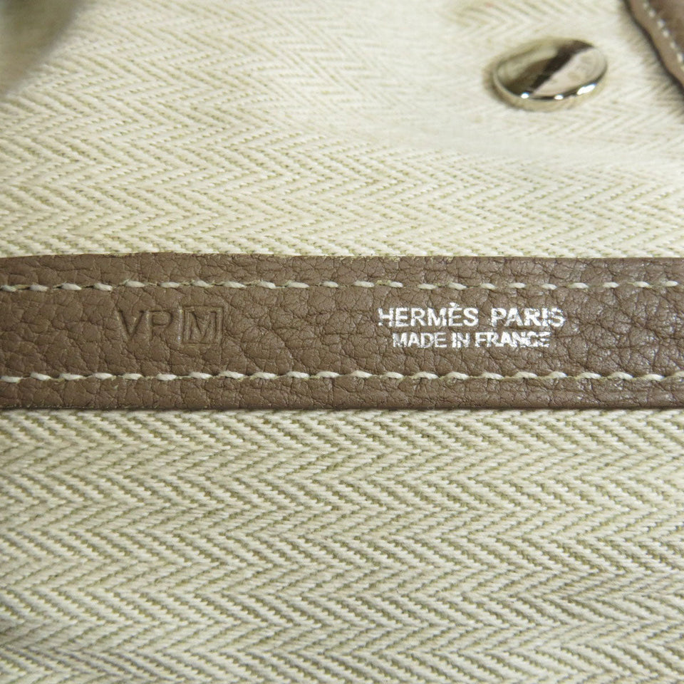 Hermes Garden Party PM Etoupe Tote Bag Leather