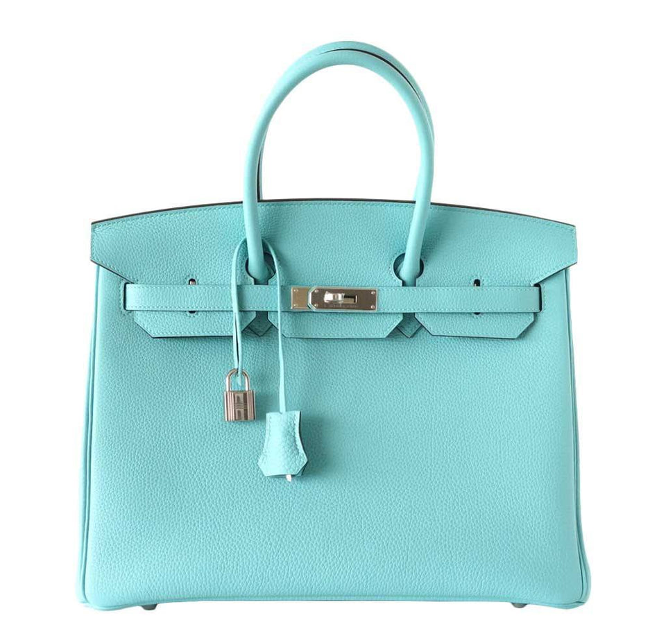 HermesBirkin 35 Blue Atoll Bag PHW