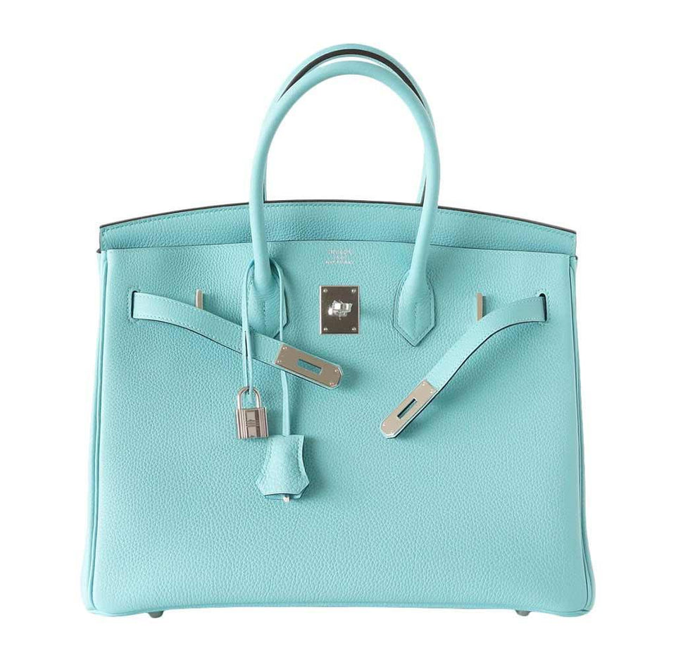 HermesBirkin 35 Blue Atoll Bag PHW