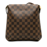 Louis Vuitton Damier Shoulder Bag Ebene Brown Women's