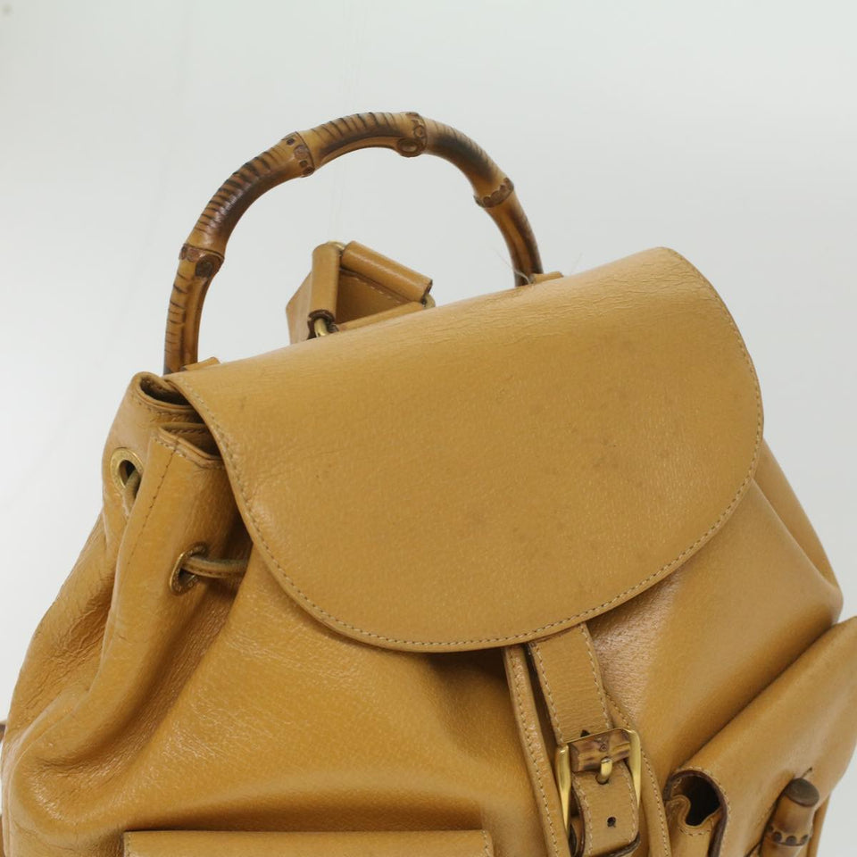 Gucci Bamboo Backpack Leather Yellow 003.2058.0016 36249