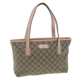 Gucci GG Canvas Tote Bag PVC Leather Beige Pink 181086 36252