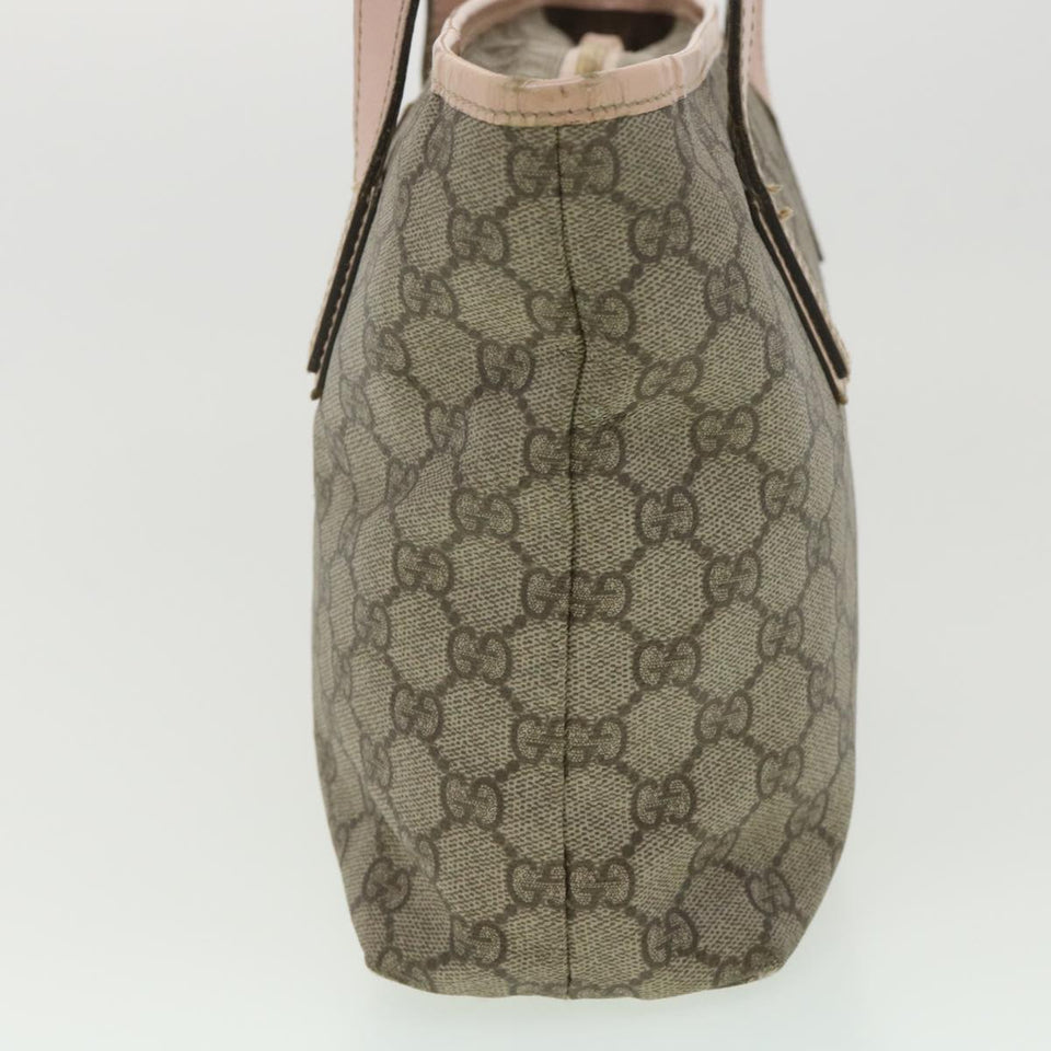 Gucci GG Canvas Tote Bag PVC Leather Beige Pink 181086 36252