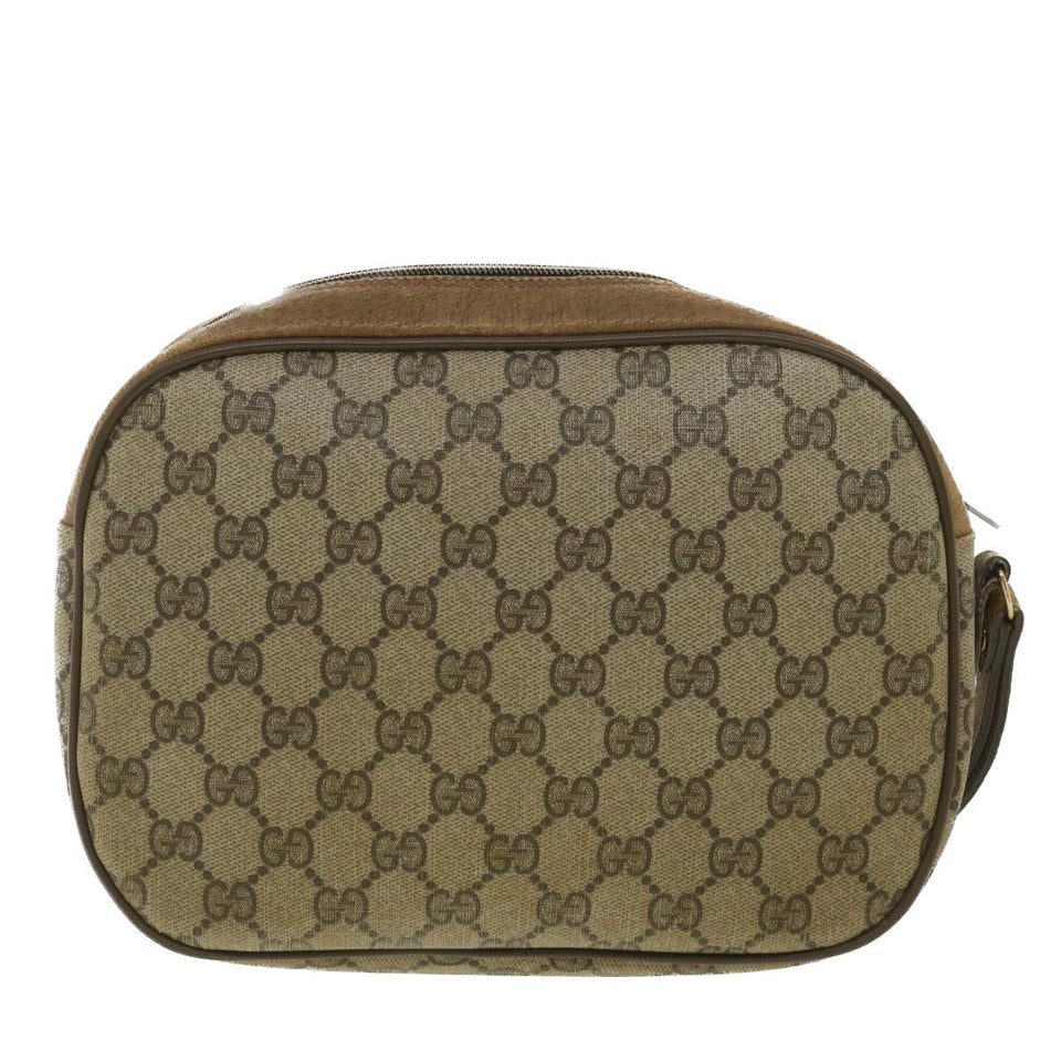 Gucci Web Sherry Line GG Canvas Clutch Bag PVC Leather Beige Green 89 36428
