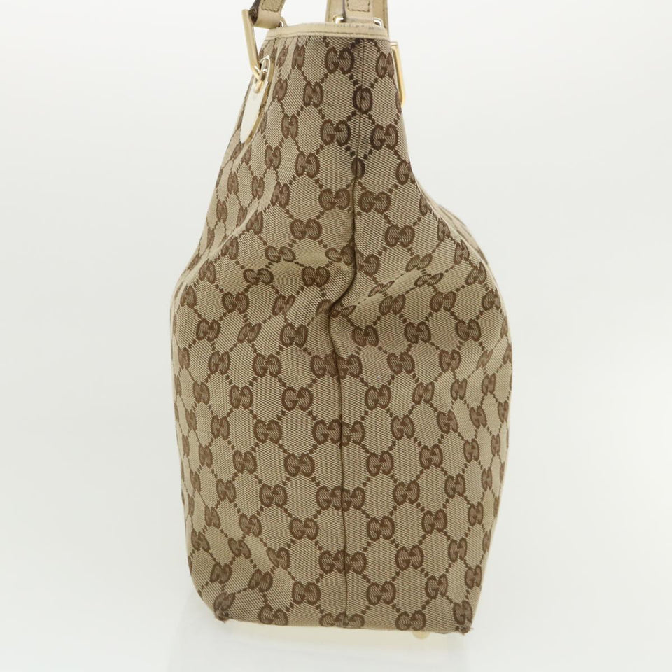 Gucci GG Canvas Hand Bag Beige Brown 120836 36429
