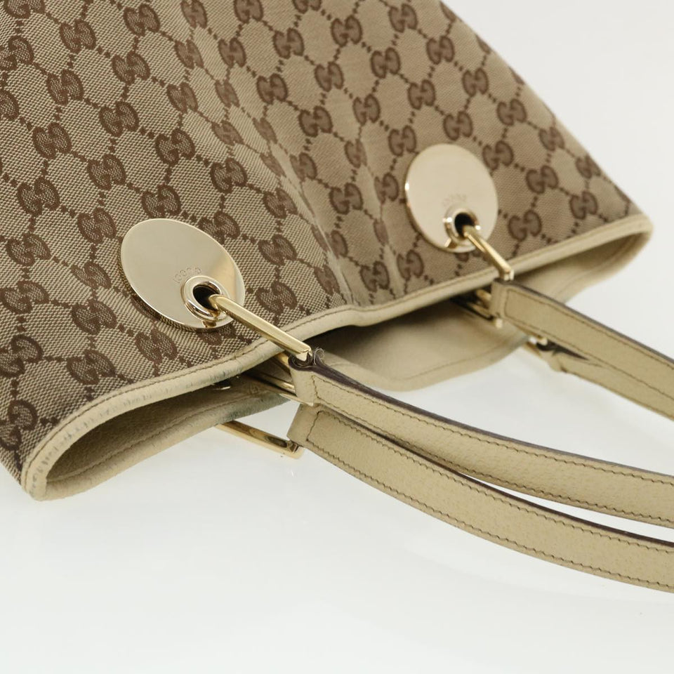 Gucci GG Canvas Hand Bag Beige Brown 120836 36429