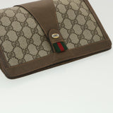 Gucci Web Sherry Line GG Canvas Clutch Bag PVC Leather Beige Green 89 36430