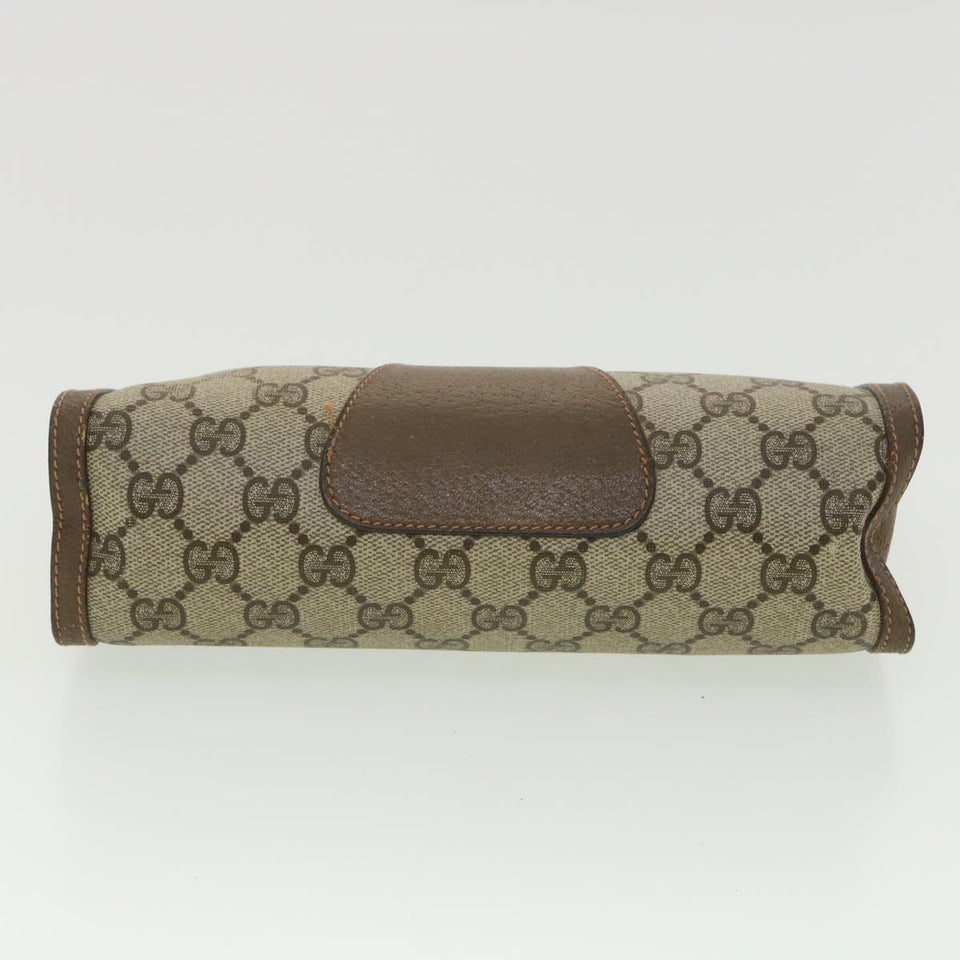 Gucci Web Sherry Line GG Canvas Clutch Bag PVC Leather Beige Green 89 36430