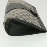 Gucci Sherry Line GG Canvas Clutch Bag PVC Leather Navy Red 89 36432