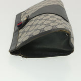 Gucci Sherry Line GG Canvas Clutch Bag PVC Leather Navy Red 89 36432
