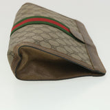 Gucci Web Sherry Line GG Canvas Clutch Bag PVC Leather Beige Green 89 36433