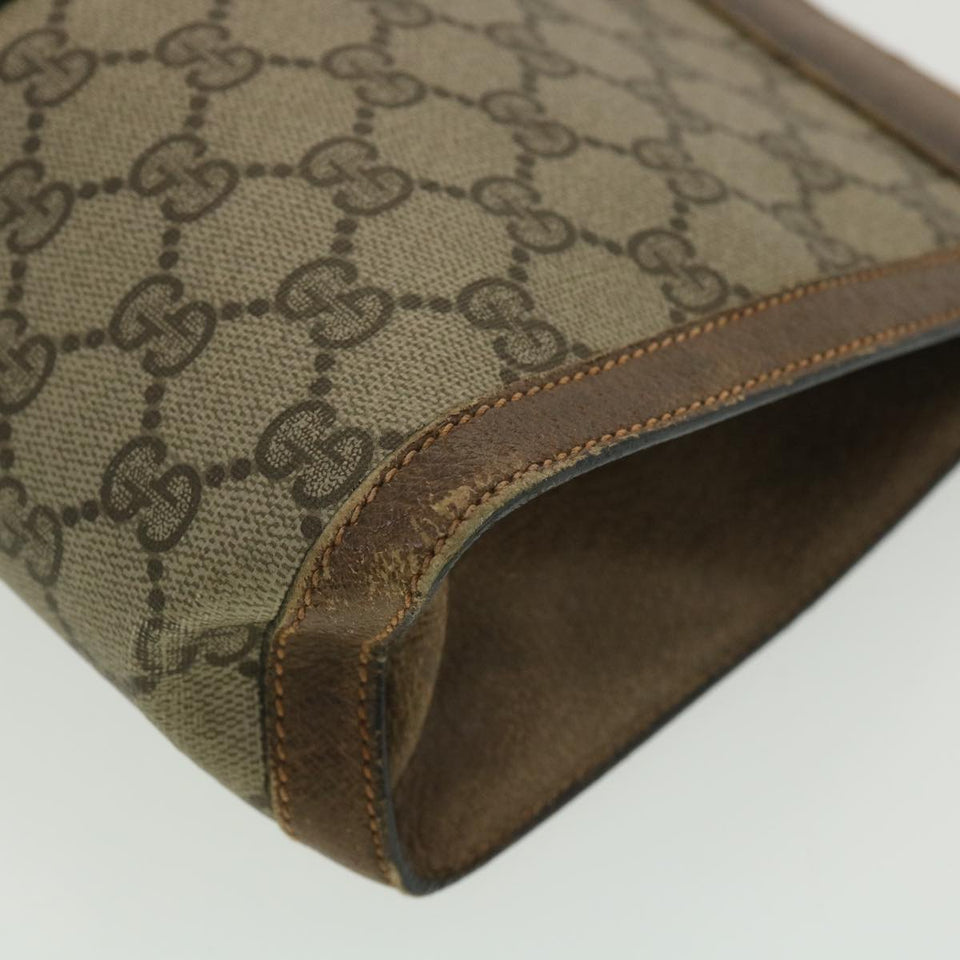 Gucci Web Sherry Line GG Canvas Clutch Bag PVC Leather Beige Green 89 36433