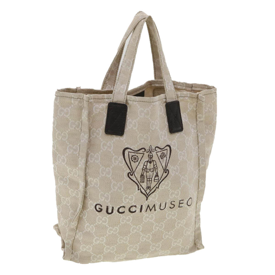 Gucci GG Canvas Hand Bag Beige 283414 36445