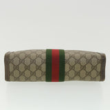 Gucci GG Canvas Web Sherry Line Clutch Bag Beige Red Green 8901002 36490