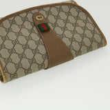 Gucci Web Sherry Line GG Canvas Clutch Bag PVC Leather Beige Green 89 36492