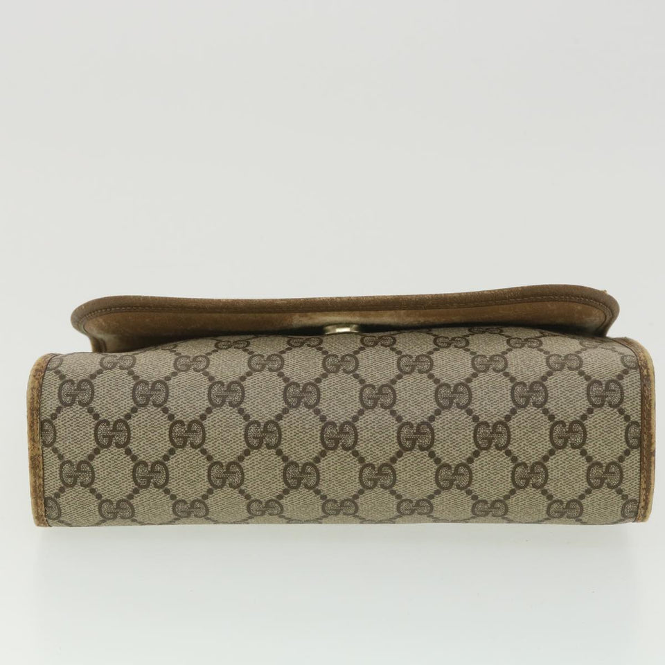 Gucci Web Sherry Line GG Canvas Clutch Bag PVC Leather Beige Green 89 36492