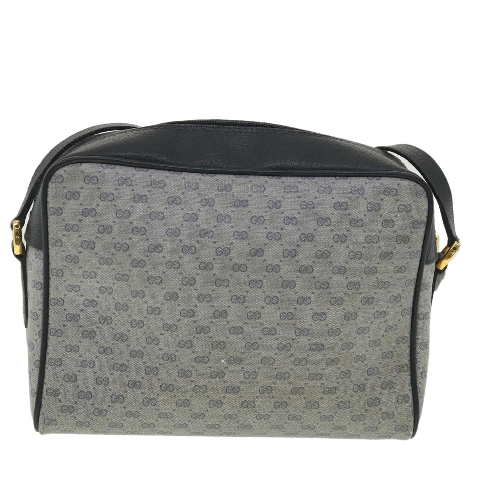 Gucci Micro GG Canvas Shoulder Bag Navy Gray 001.56.0852 36585