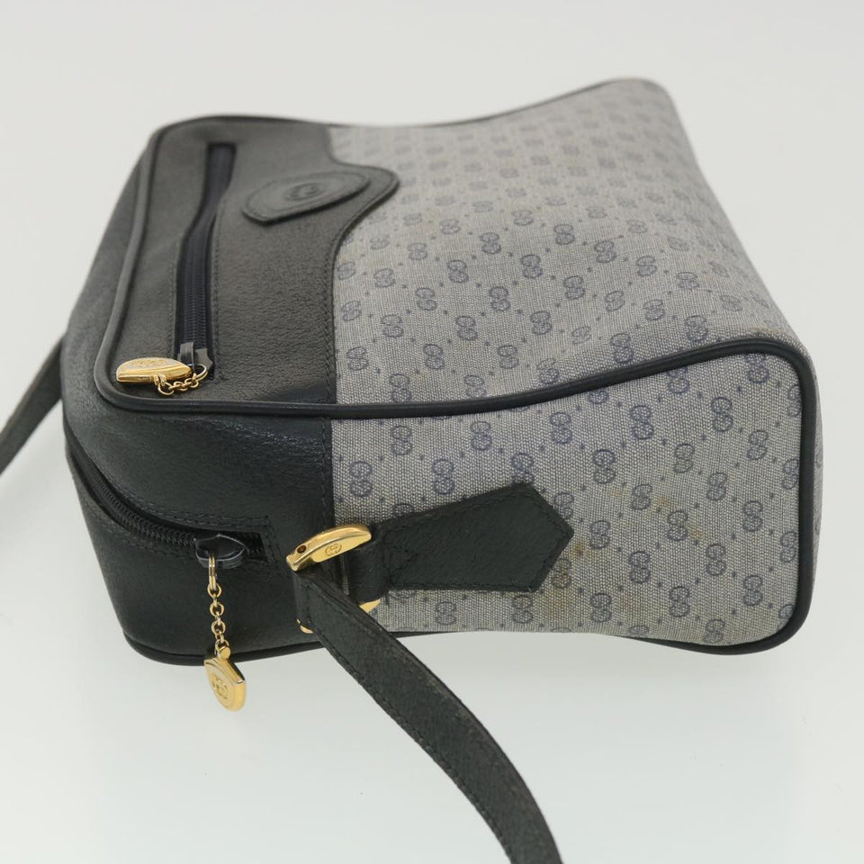 Gucci Micro GG Canvas Shoulder Bag Navy Gray 001.56.0852 36585