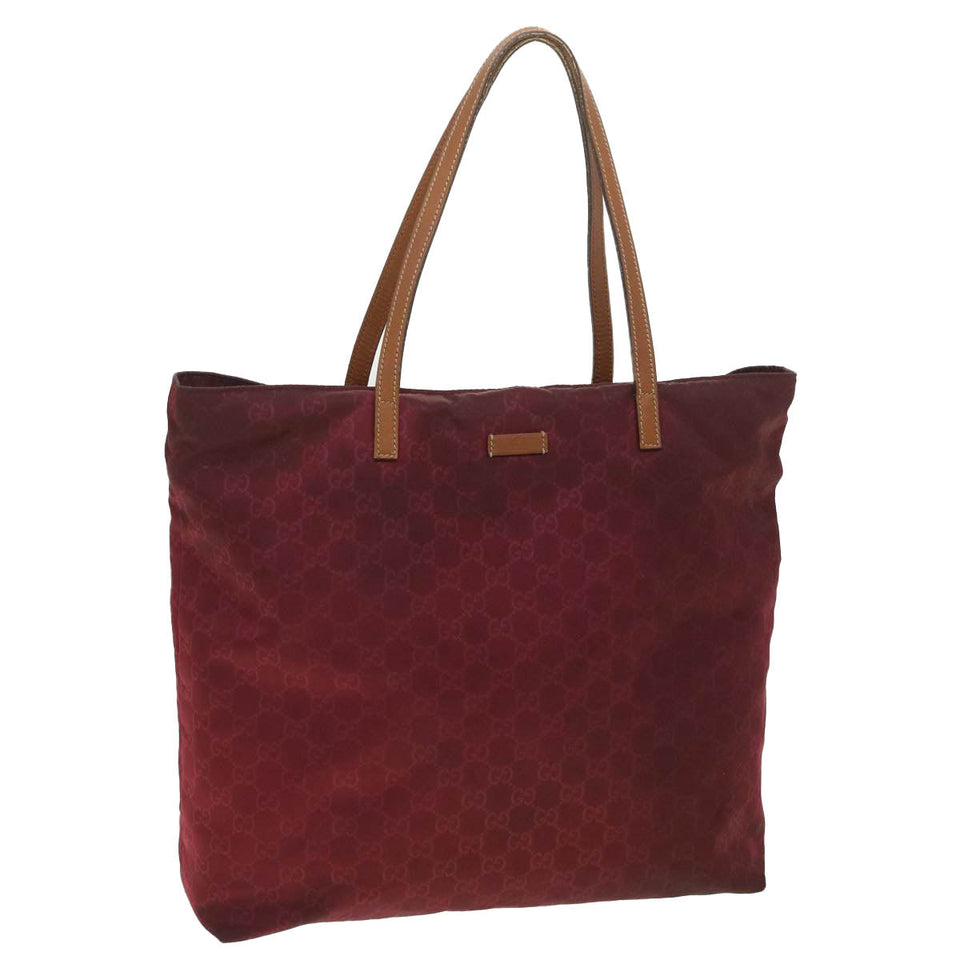 Gucci GG Canvas Tote Bag Wine Red 295252 36590