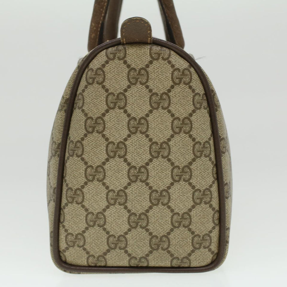 Gucci Web Sherry Line GG Canvas Boston Bag PVC Leather Beige Green 36638