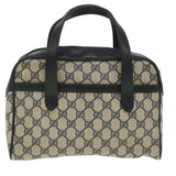 Gucci Sherry Line GG Canvas Hand Bag PVC Leather Navy Red 36723
