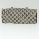 Gucci Sherry Line GG Canvas Hand Bag PVC Leather Navy Red 36723