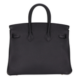 Hermes25cm Birkin HSS Black/ Gold Chèvre Gold Hardware