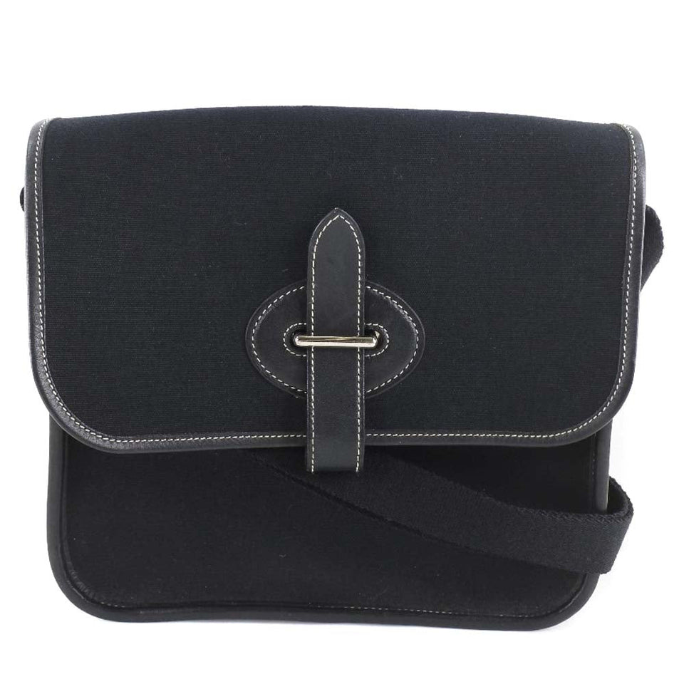 Hermes Shoulder Bag canvas black Buenaben Women