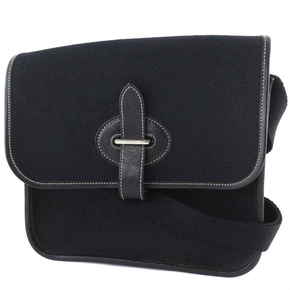 Hermes Shoulder Bag canvas black Buenaben Women