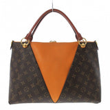 Louis Vuitton V tote MM  Mmonogram Canvas Grain Calf Leather Tote Bag