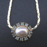 Christian Dior Faux Pearl Rhinestone Necklace