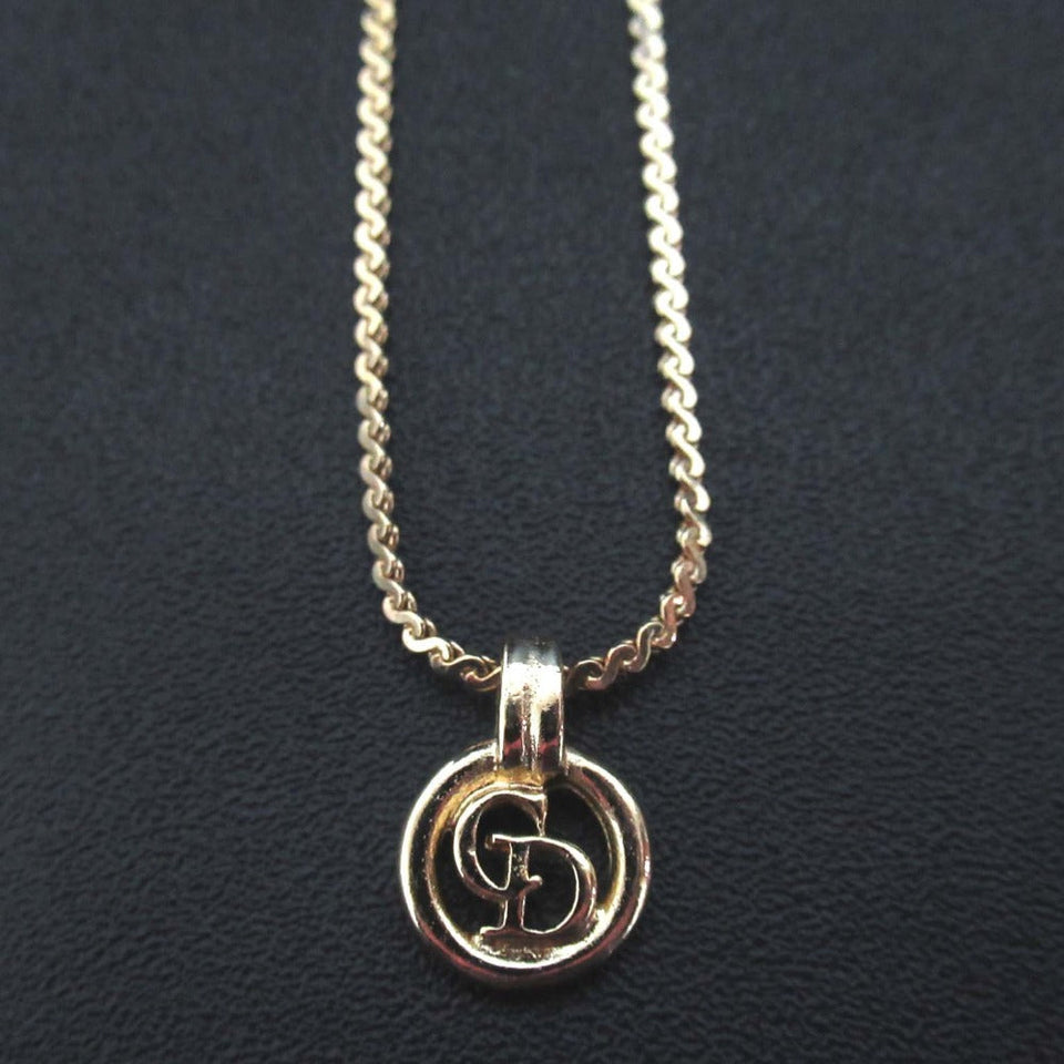 Christian Dior Logo Pendant Necklace