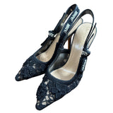 Christian Dior Flower Lace Slingback Pumps