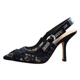 Christian Dior Flower Lace Slingback Pumps