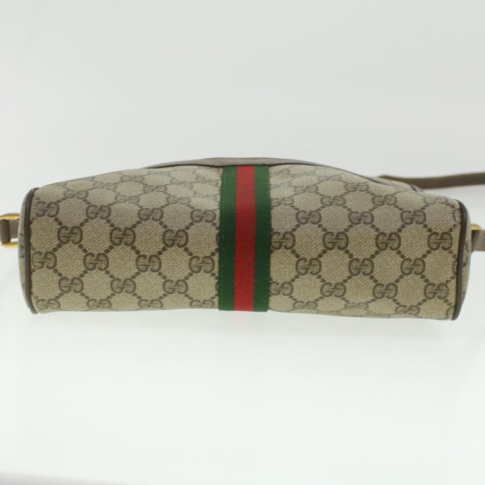 Gucci GG Canvas Web Sherry Line Shoulder Bag Beige Red Green 37155