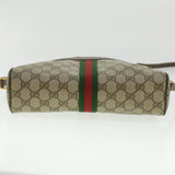 Gucci GG Canvas Web Sherry Line Shoulder Bag Beige Red Green 37155