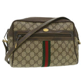 Gucci GG Canvas Web Sherry Line Shoulder Bag Beige Red Green 37155