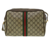 Gucci GG Canvas Web Sherry Line Shoulder Bag Beige Red Green 37155