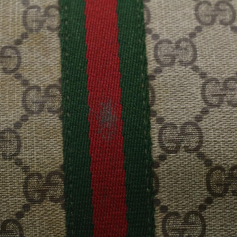 Gucci GG Canvas Web Sherry Line Shoulder Bag Beige Red Green 37155