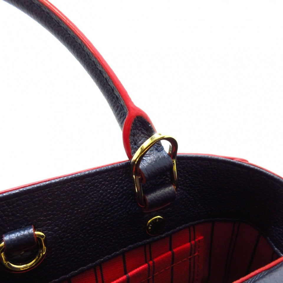 Louis Vuitton Montaigne BB Empreinte Leather Handbag Marine Rouge